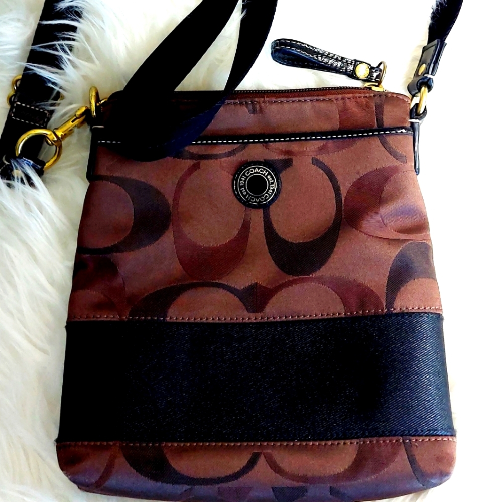Coach Legacy Crossbody Striped Bags & Handbags for Women chocolate brown